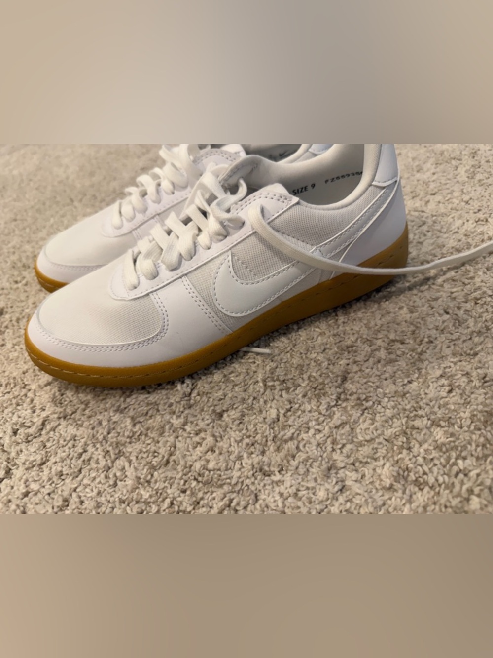 Nike White Low-Top Sneakers with Gum-Color Sole